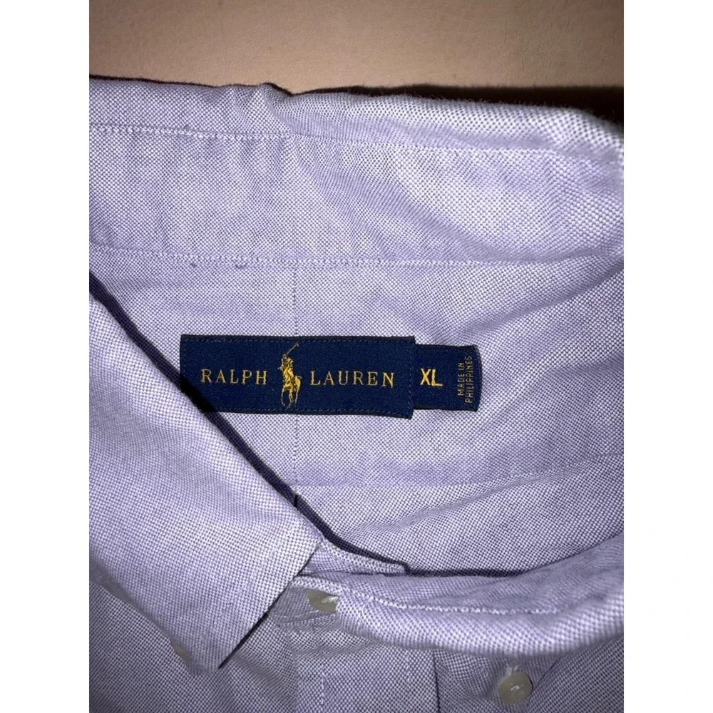 Polo Ralph Lauren Men's XL Solid Lavender Button Down Oxford Long Sleeve